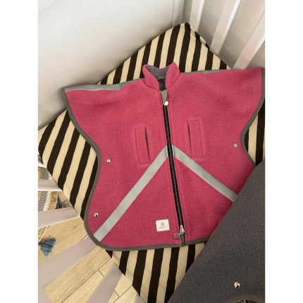 Ponczo z wełny merino róż / Simple Wool