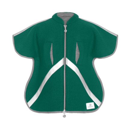 Ponczo z wełny merino szmaragd / Simple Wool