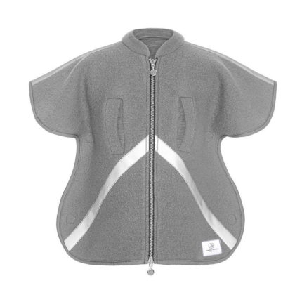 Ponczo z wełny merino szare / Simple Wool