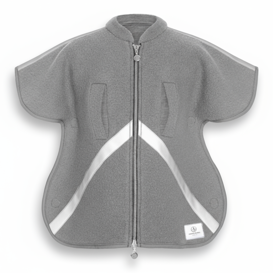 Ponczo z wełny merino szare / Simple Wool