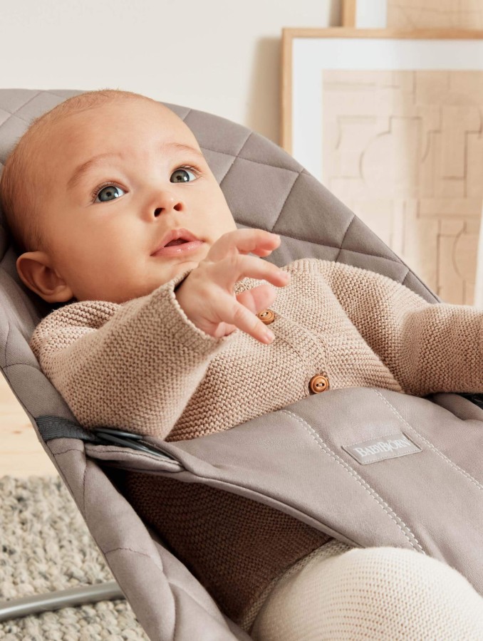 BABYBJORN - leżaczek BLISS WOVEN, Classic Quilt, Sand Grey