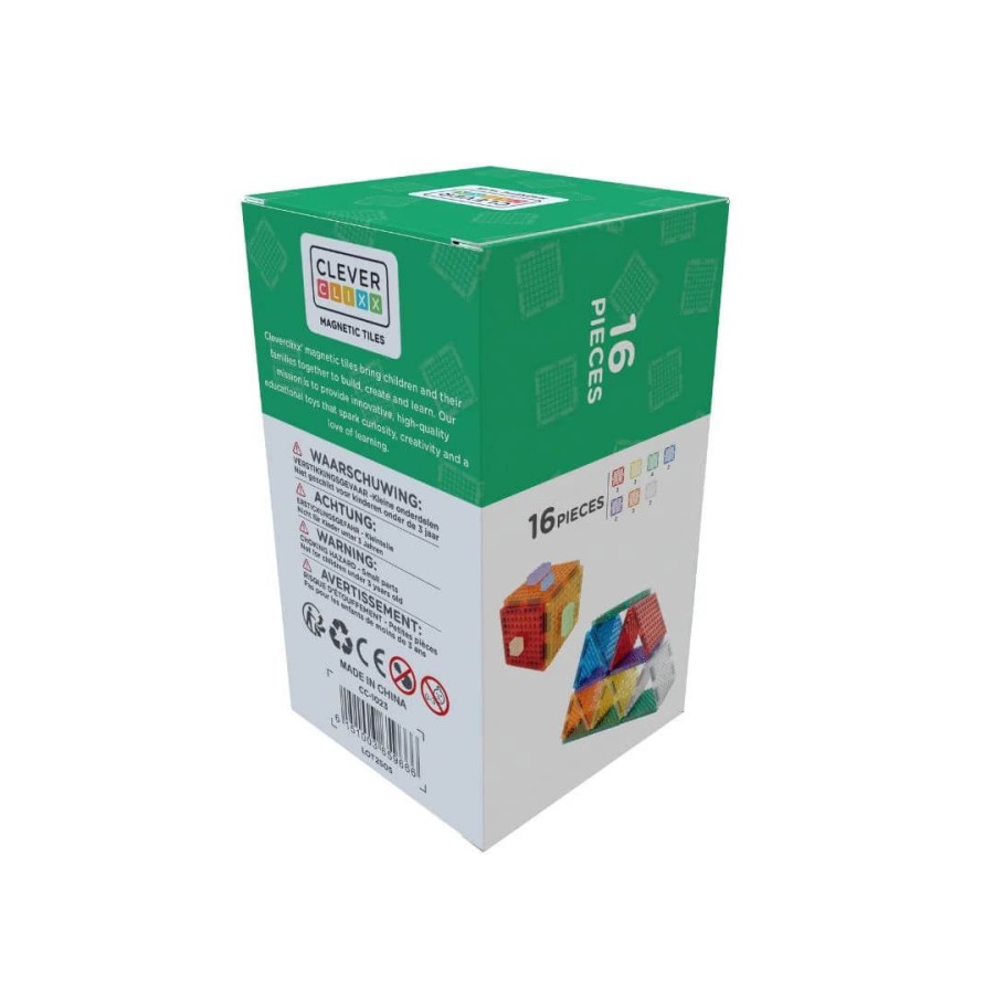 Klocki magnetyczne Brick Tiles Pack Intense - 16 el. / Cleverclixx