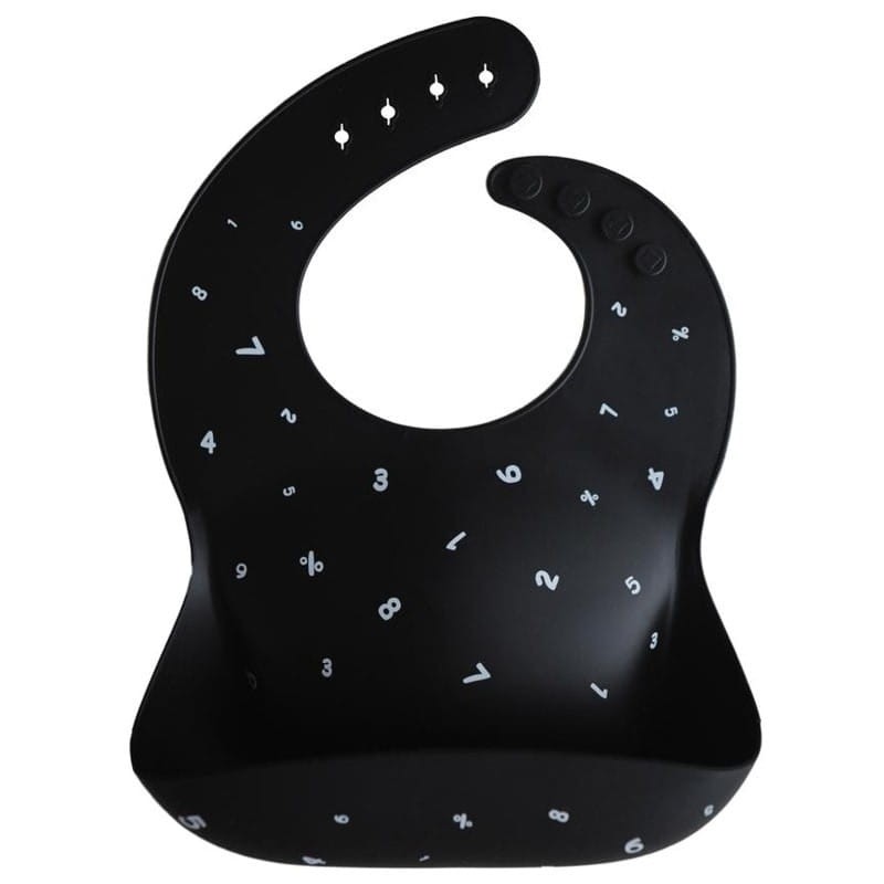 Śliniak silikonowy Numbers Black / Mushie