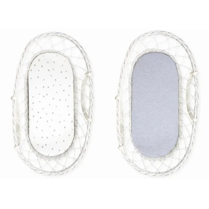 Prześcieradło do gondoli We Care 2-pak  Szare Kropki-Szary / Sleepee