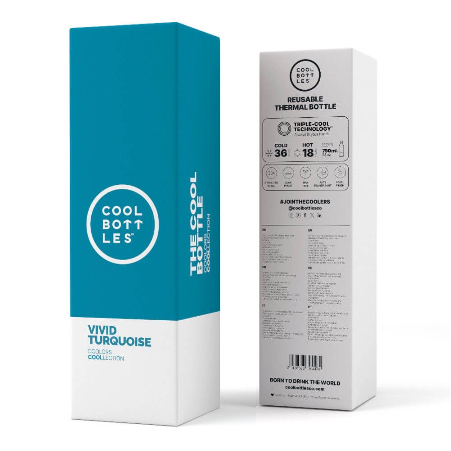 Butelka termiczna Triple cool - Vivid Turquoise, 750 ml / Cool Bottles
