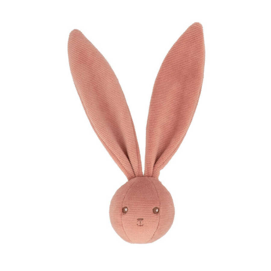 Miękka piłeczka-grzechotka Królik 6 cm ceglana kolekcja Lapinoo / Kaloo