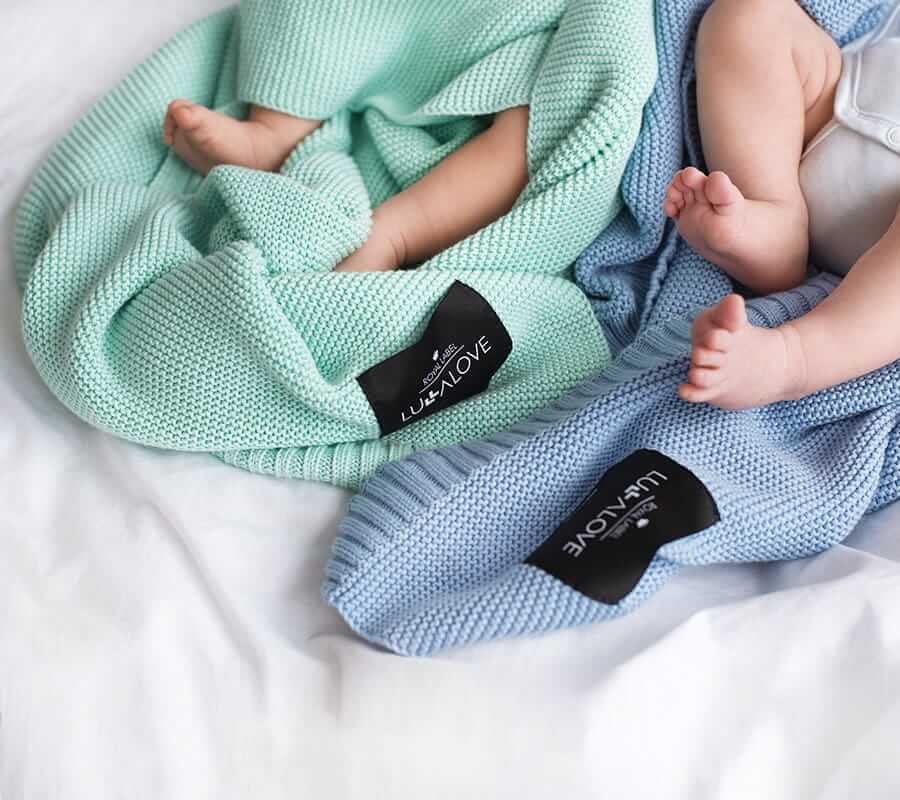 Bambusowy koc 80x100 BABY BLUE / Lullalove