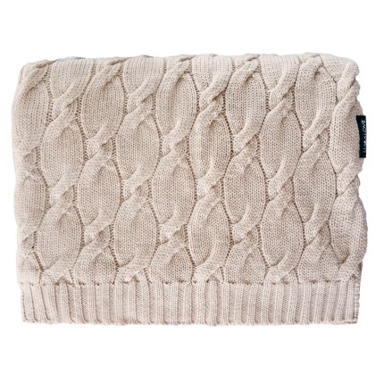 Duży koc z wełny merino 180x120cm - beż / Lullalove