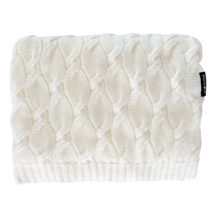 Duży koc z wełny merino 180x120cm - kokos / Lullalove