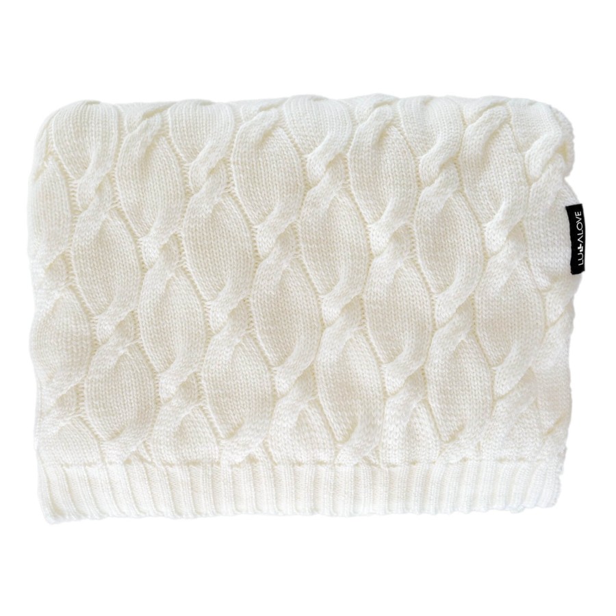 Duży koc z wełny merino 180x120cm - kokos / Lullalove