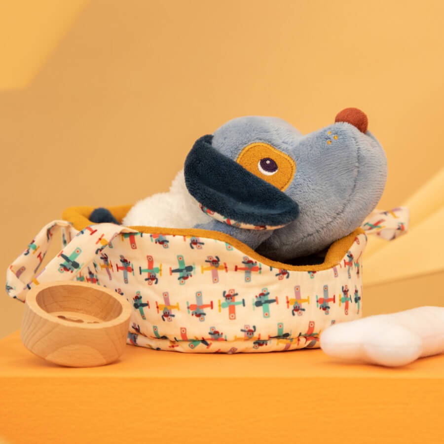 Przytulanka piesek z koszyczkiem i akcesoriami Piesek Jules 12 m+ / Lilliputiens