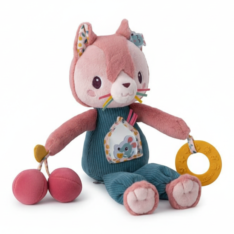 Przytulanka aktywizująca wielofunkcyjna Kotka Jeanne 9 m+ / Lilliputiens