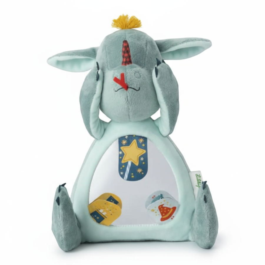 Przytulanka aktywizująca z lusterkiem "A kuku" Smok Joe 6 m+ / Lilliputiens