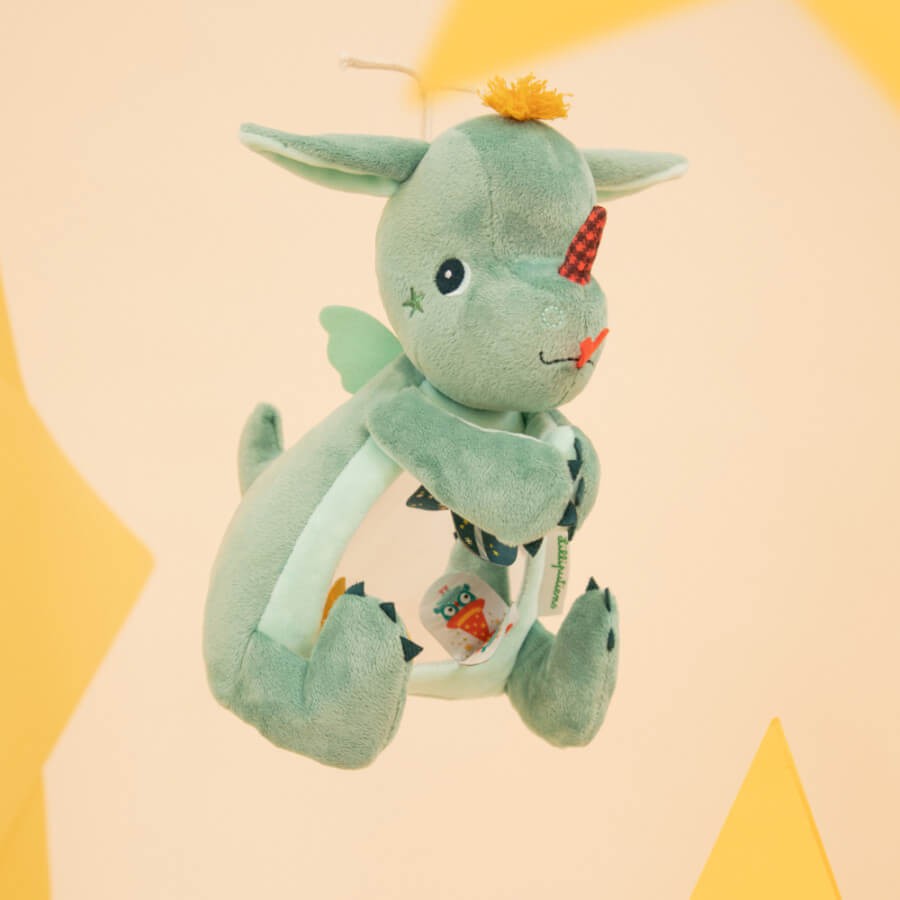 Przytulanka aktywizująca z lusterkiem "A kuku" Smok Joe 6 m+ / Lilliputiens