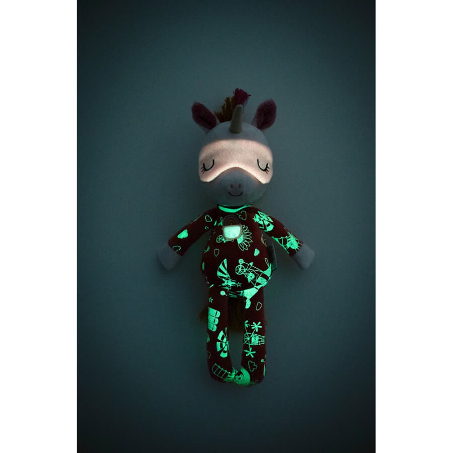 Przytulanka do spania z elementami fluorescencyjnymi Jednorożec Lena 6m+ / Lilliputiens