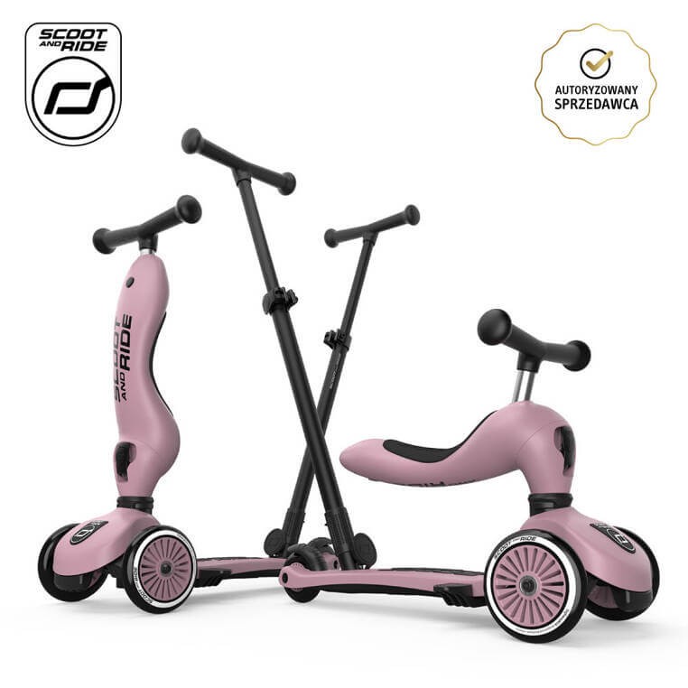 Highwaykick1 Push and Go 2w1 Jeździk i hulajnoga z rączką do prowadzenia 1-5 lat Wildberry / Scootandride