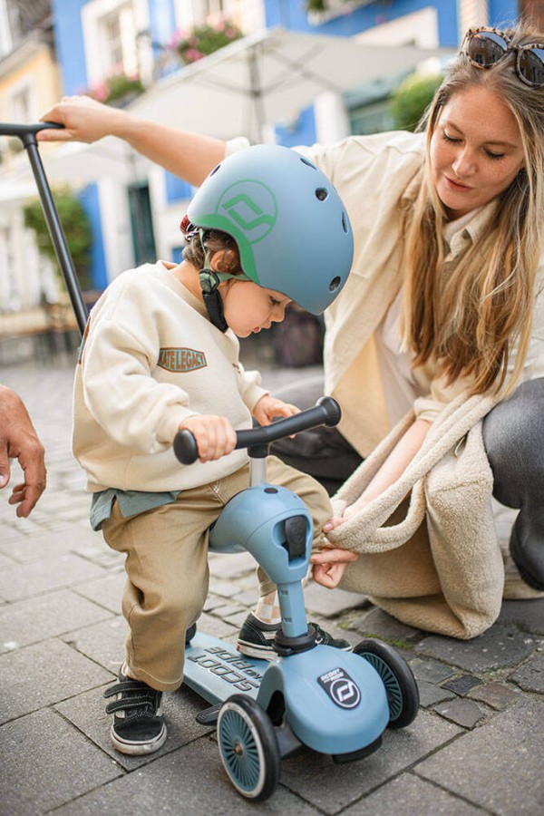 Highwaykick1 Push and Go 2w1 Jeździk i hulajnoga z rączką do prowadzenia 1-5 lat Steel / Scootandride
