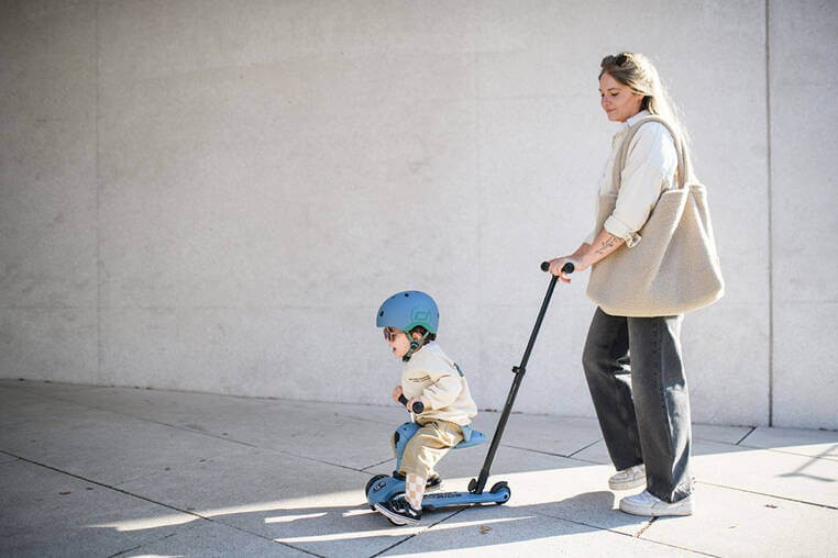 Highwaykick1 Push and Go 2w1 Jeździk i hulajnoga z rączką do prowadzenia 1-5 lat Steel / Scootandride