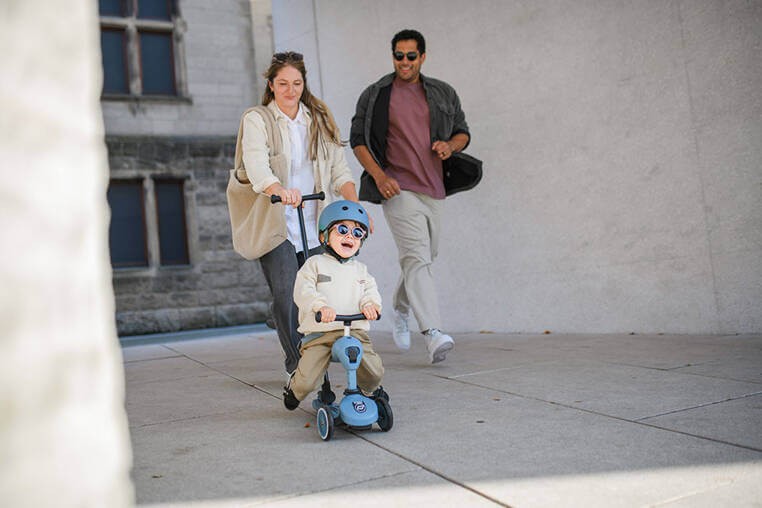 Highwaykick1 Push and Go 2w1 Jeździk i hulajnoga z rączką do prowadzenia 1-5 lat Steel / Scootandride