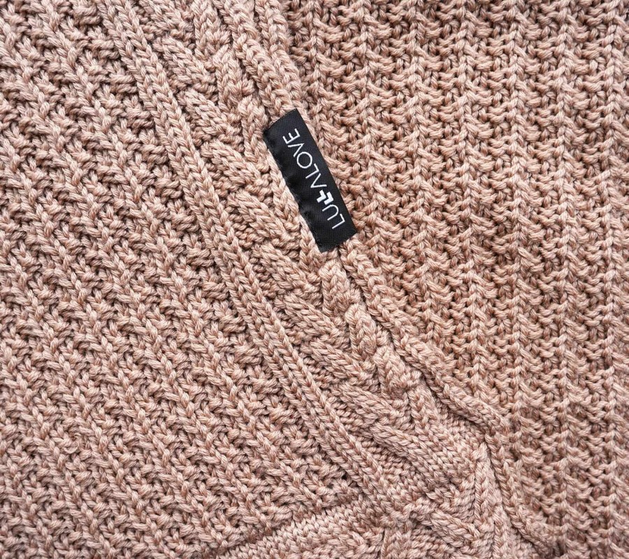 Kocyk z wełny merino - karmelowy beż PREMIUM / Lullalove