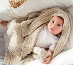 Kocyk z wełny merino - karmelowy beż PREMIUM / Lullalove