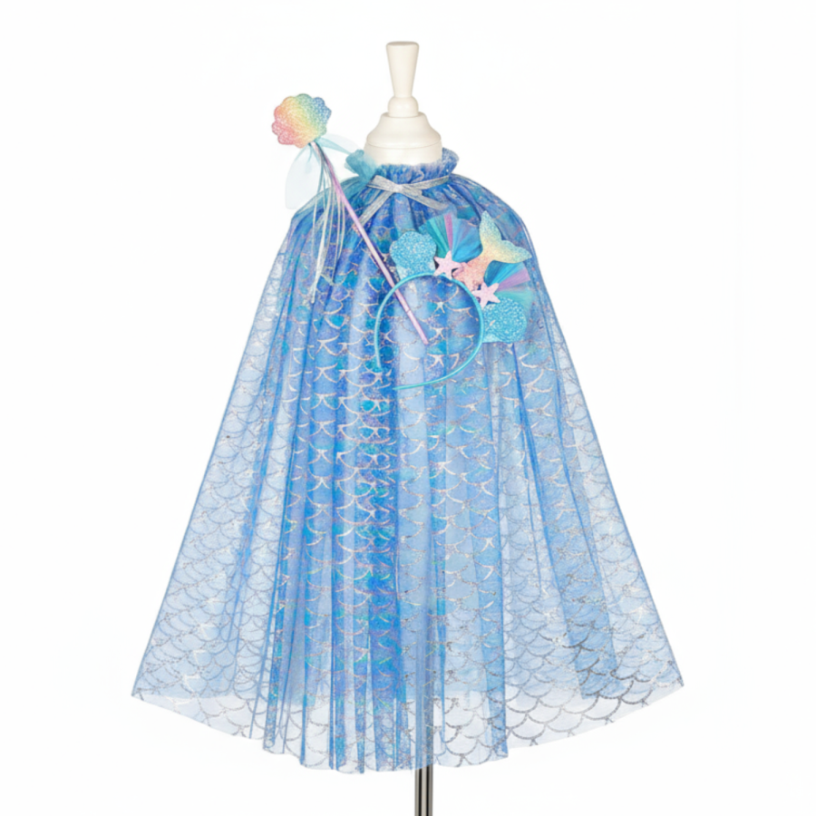 Peleryna z opaską do włosów i różdżką kostium syrenka Marlya / Souza!