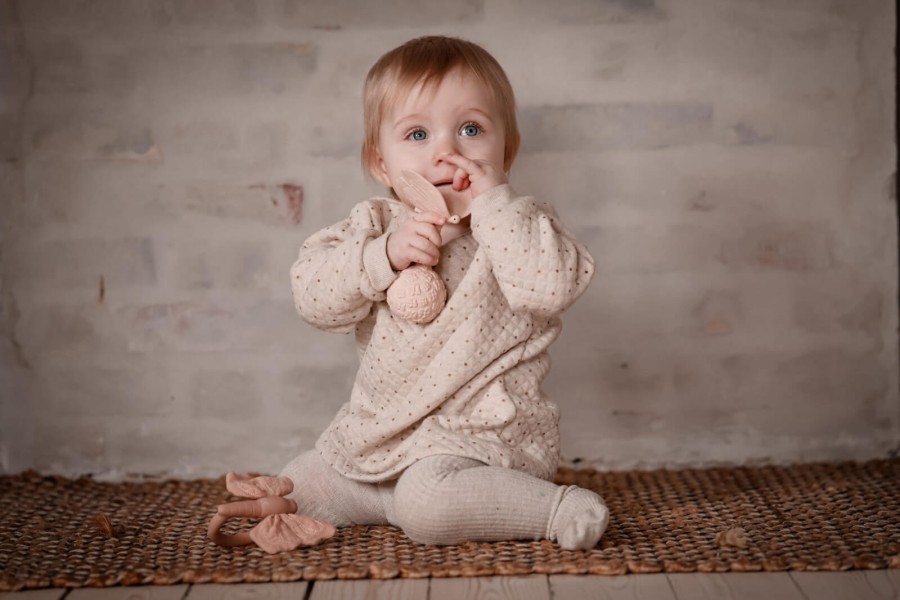 Kauczukowy gryzak z grzechotką - Motyl / Natruba