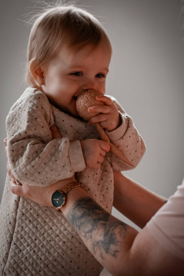 Kauczukowy gryzak z grzechotką - Motyl / Natruba