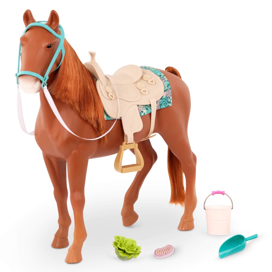Duży koń dla lalki 46cm – American Saddlebered z akcesoriami / OurGeneration