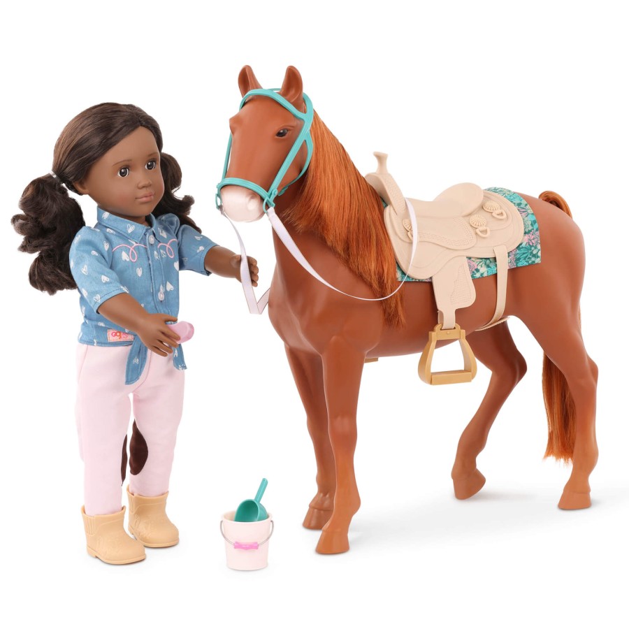 Duży koń dla lalki 46cm – American Saddlebered z akcesoriami / OurGeneration
