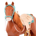 Duży koń dla lalki 46cm – American Saddlebered z akcesoriami / OurGeneration