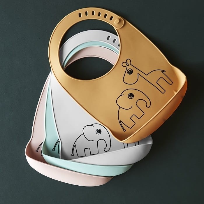 Śliniak silikonowy - mustard / Done by Deer