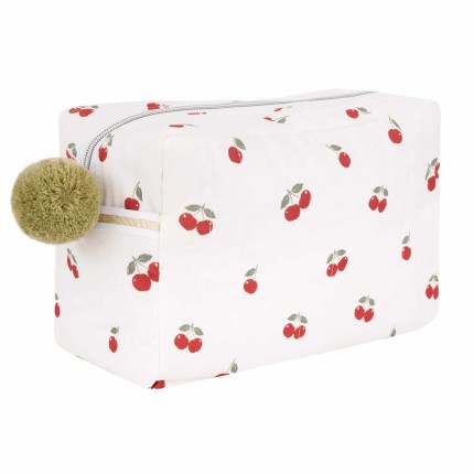 Pikowana kosmetyczka Wisienki / Samiboo