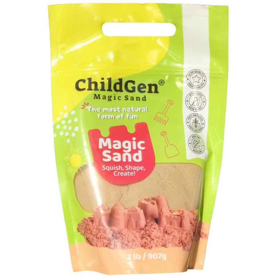 Piasek kinetyczny, 100% NATURALNY SKŁAD - zapach brzoskwiniowy, opakowanie re-fill uzupełniające, 907g / ChildGen