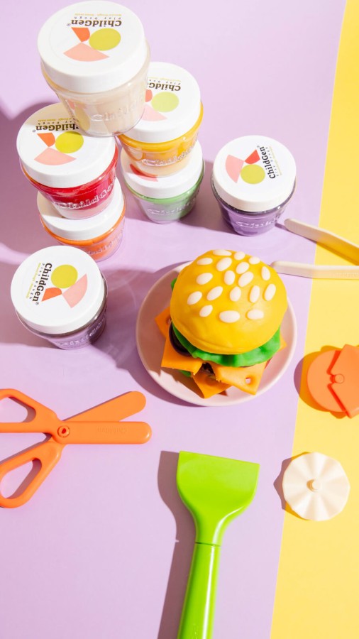 Naturalna ciastolina w słoiczkach - zestaw TRIO: Żółty, Różowy, Pomarańczowy / ChildGen