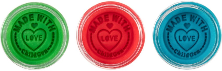 Naturalna ciastolina w słoiczkach - zestaw TRIO: Zielony, Niebieski, Czerwony / ChildGen