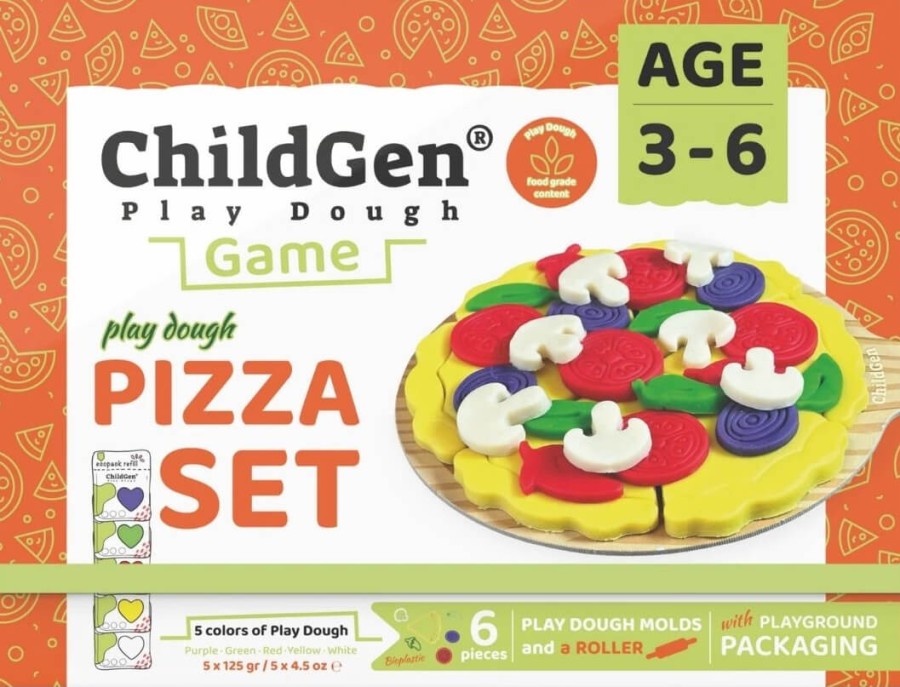 Zestaw kreatywny PIZZA, 100% naturalna ciastolina i akcesoria / ChildGen