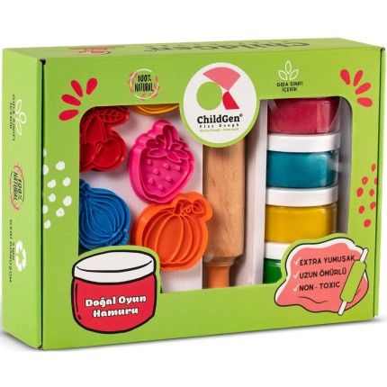 Zestaw kreatywny OWOCE I WARZYWA, 100% naturalna ciastolina i akcesoria / ChildGen