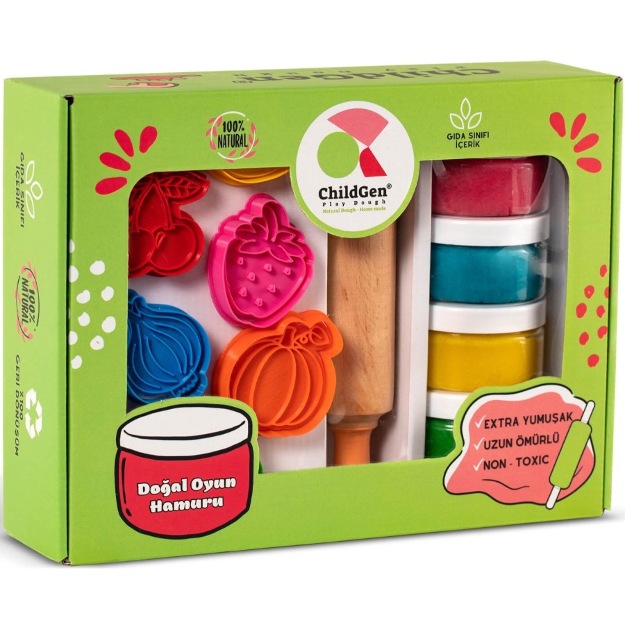 Zestaw kreatywny OWOCE I WARZYWA, 100% naturalna ciastolina i akcesoria / ChildGen