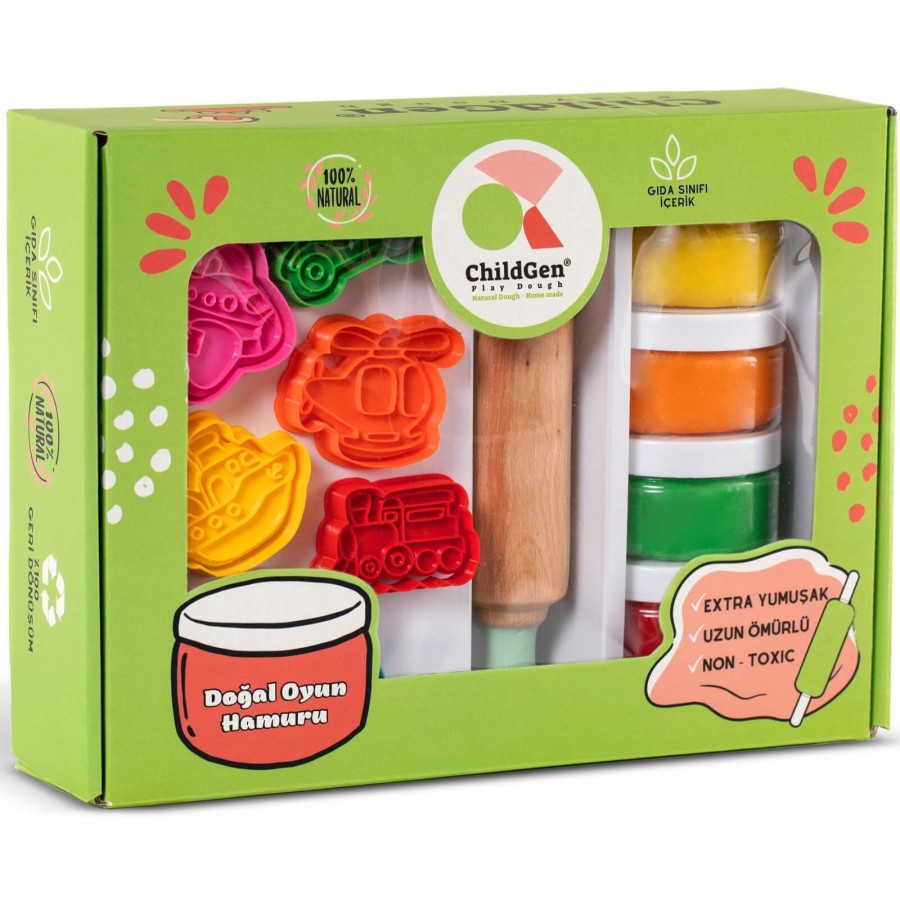 Zestaw kreatywny POJAZDY, 100% naturalna ciastolina i akcesoria / ChildGen