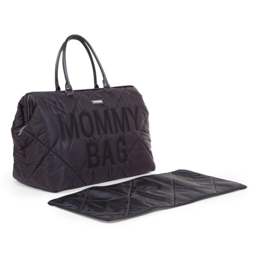 Torba Mommy Bag Pikowana Czarna / Childhome