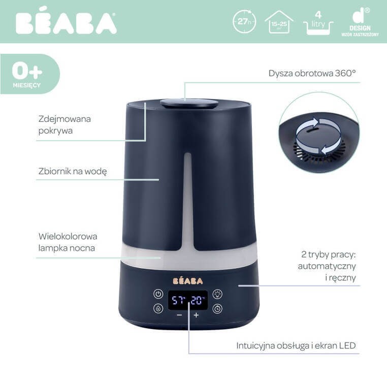 Ultradźwiękowy nawilżacz powietrza Zen Air Night blue / Beaba