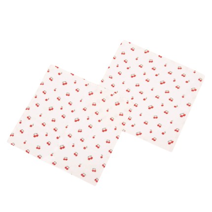 Zestaw pieluszek bambusowych o splocie muślinowym Wisienki 50x50 2 szt. / Samiboo