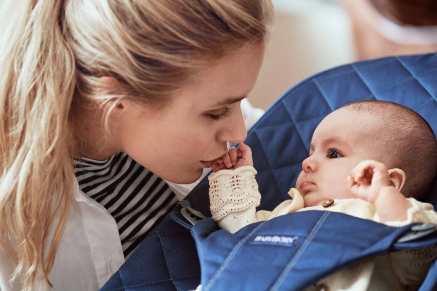 BABYBJORN - leżaczek BLISS WOVEN, Granatowy