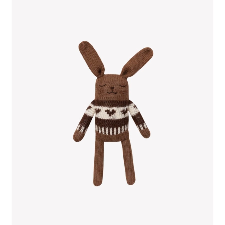 Dziergany królik z wełny alpaki - dark mocha jaquard sweater / Main Sauvage