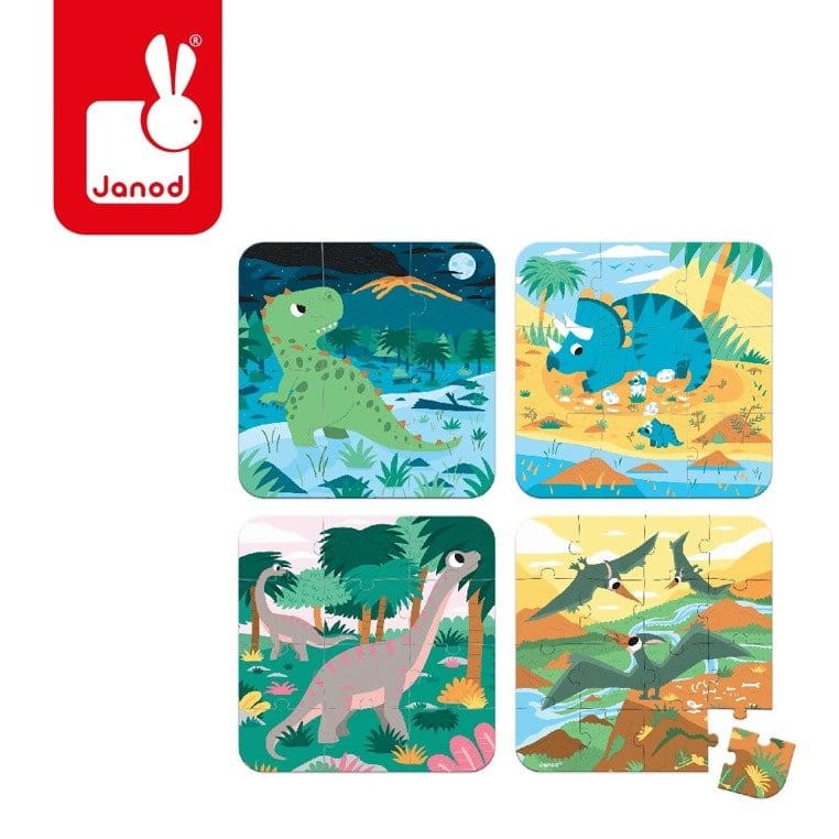 Puzzle progresywne Dinozaury - 4 układanki 3+/ Janod