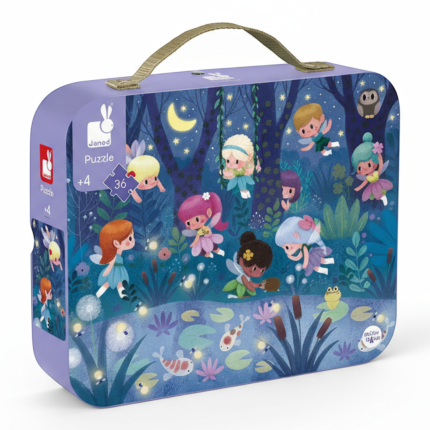 Puzzle w walizce  Wróżki i lilie wodne - 36 elementów 4+ / Janod J02649