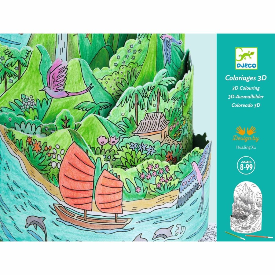 Kolorowanki 3D - Na szczycie mojej wyspy / Djeco