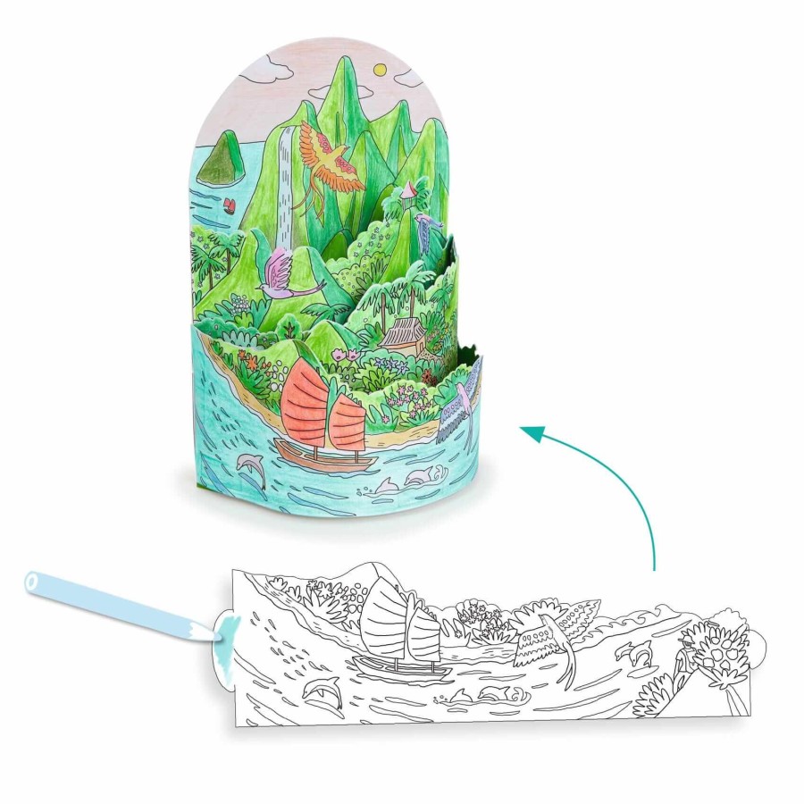 Kolorowanki 3D - Na szczycie mojej wyspy / Djeco
