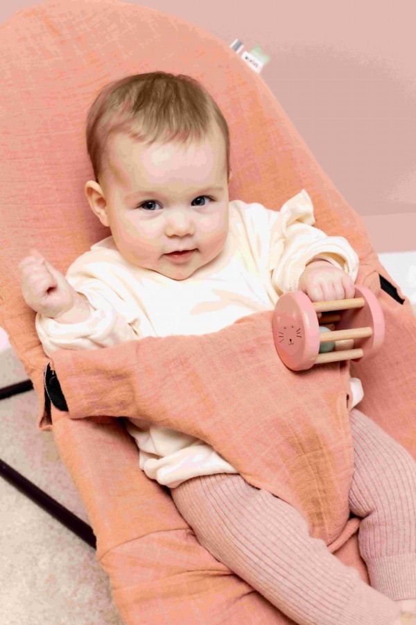 Drewniana grzechotka roller - Kot / Trixie